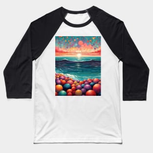 Colorful Surrealistic Beach Baseball T-Shirt